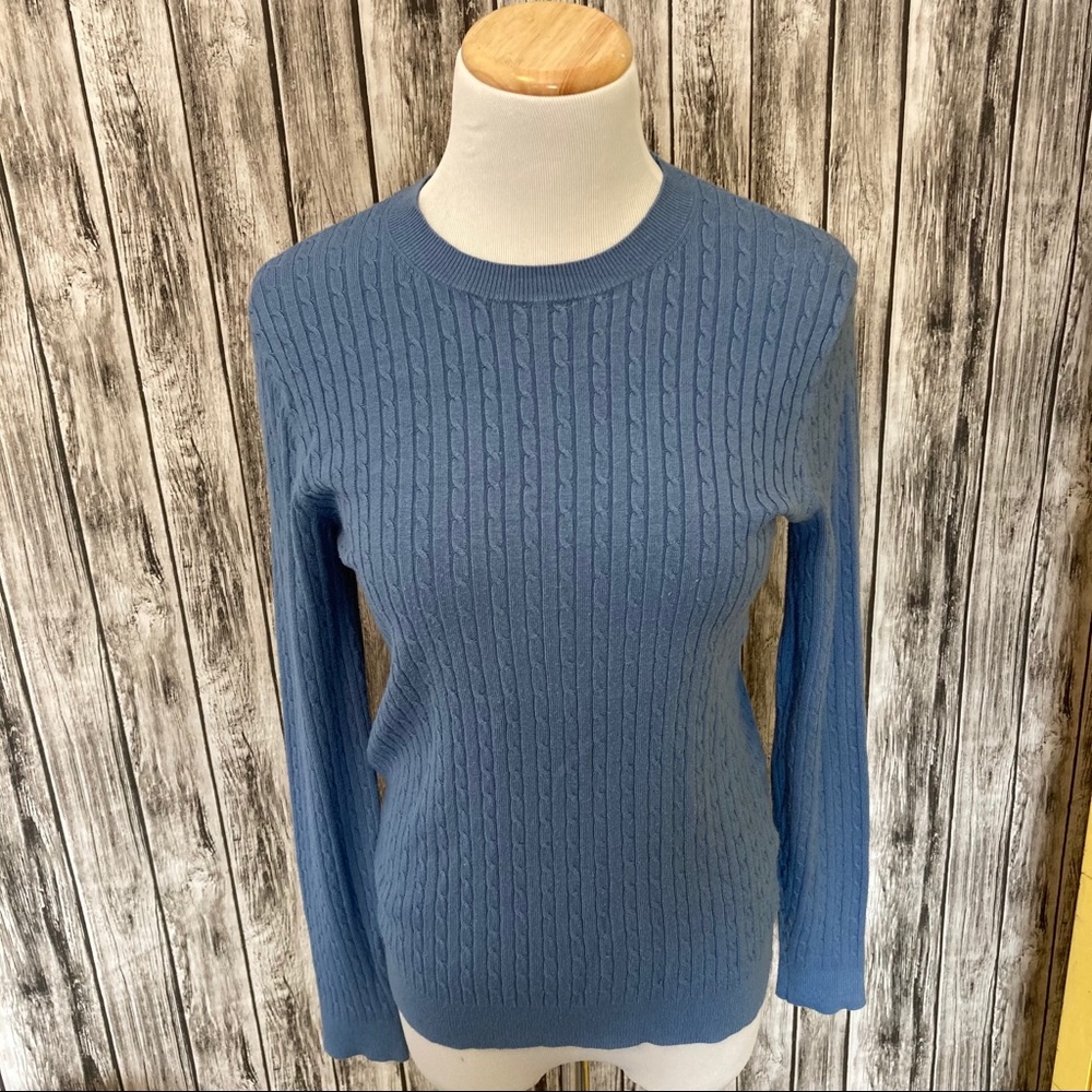 Joe Fresh Blue Cable Crew Neck Sweater medium